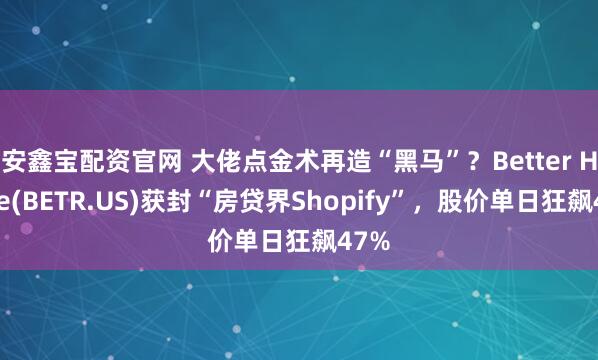 安鑫宝配资官网 大佬点金术再造“黑马”？Better Home(BETR.US)获封“房贷界Shopify”，股价单日狂飙47%