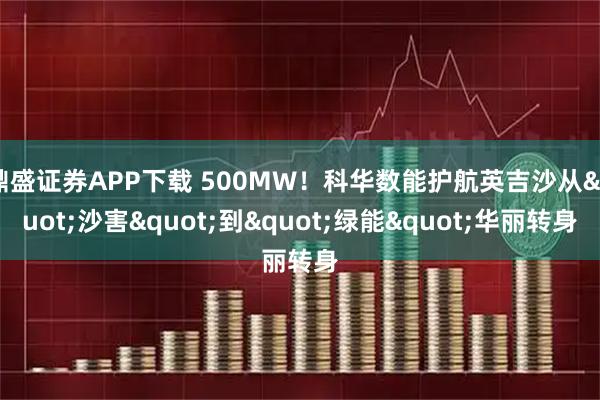 鼎盛证券APP下载 500MW！科华数能护航英吉沙从"沙害"到"绿能"华丽转身